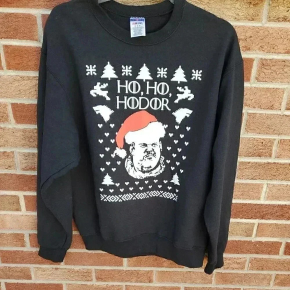 Game of Thrones Ho Ho Hodor Christmas Sweatshirt Men's Size Medium - Picture 1 of 8